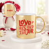 IGP Personalized Golden Ceramic Mug 300ml with His Name Love Is In The Air Design Romantic Gift for 