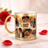 IGP Personalized Golden Ceramic Mug with Couple Photos, Hugs And Kisses Design, 300 ml Romantic Gift