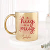 IGP Personalized Golden Ceramic Mug with Name, A Hug In A Mug Message, 300 ml Heartwarming Gift for 