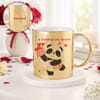 IGP Personalized Golden Ceramic Panda Mug 300ml with Name Cute Sending You Love Design Gift for Love