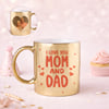 IGP Personalized I Love You Mom and Dad Gold Metallic Mug | Premium Ceramic Coffee Cup | Gift For Pa
