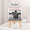 IGP Personalized Valentine Photo Frame with Wooden Easel | Love Times Newspaper Design | Romantic Co