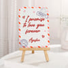 IGP Personalized Valentine Photo Frame with Wooden Easel | Postcard Love Promise Design | Custom Acr