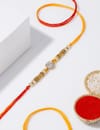 Gift IGP Stone Rakhi with Golden Beads