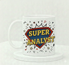 IGP Super Analyst Ceramic Mug for Professionals | 300 ml White Coffee Cup with Comic Design | Office