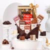 Indulgent Chocolate Treats Hamper In Faux Leather Basket