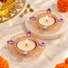 Iridescent Glow Diyas - Set of 2