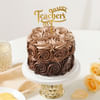 Irresistible Chocolate Floral Cake For Teachers Day (Half Kg) Online