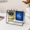 Gift Jai Shree Krishna Iron Wire Swing Planter with Polaroid