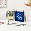 Jai Shree Krishna Iron Wire Swing Planter with Polaroid
