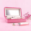 Shop Jewellery Box With Mirror - Zip Closure - Pink - Single Piece