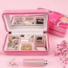 Jewellery Box With Mirror - Zip Closure - Pink - Single Piece Online