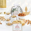 Kaju Katli with Diwali Diyas & Almonds