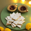 Kaju Katli With Diya Set Online
