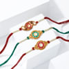 Gift Kundan and Meena Work Set of 3 Rakhis
