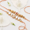 Gift Kundan And Pearl Rakhi (Set of 2)
