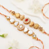 Gift Kundan And Pearl Rakhi Set Of 2 With Assorted Chocolates