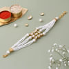 Gift Kundan And Pearls Bracelet Rakhi