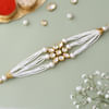 Kundan And Pearls Bracelet Rakhi Online
