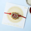 Buy Kundan And Pearls Oval Red Rakhi