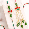 Gift Kundan Bhaiya Bhabhi Rakhi with Snake Plant