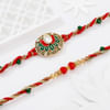 Kundan Lotus Braided Rakhis - Set Of 2 Online