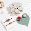 Kundan Lotus Rakhi Hamper Online