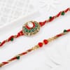 Gift Kundan Lotus Rakhi Hamper - Set Of 2