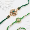 Gift Kundan Meena Rakhi with Dry Fruits