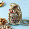 Shop Kundan Moli Rakhi with Flavoured Dry Fruits In Potli