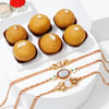 Kundan Rakhi Set Of 3 And Besan Laddoo Combo Online
