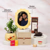 Gift Kundan Rakhi with Jade Plant & Chocolate Hamper