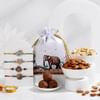 Kundan Rakhis And Dry Fruits Hamper Online