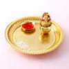 Shop Kundan Rakhis with Kaju Katli and Pooja Thali