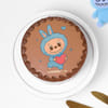 Gift Labubu Love Chocolate Photo Cake - Blue