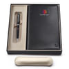 Shop Lapis Bard Contemporary Dark Pen Ans Mayfair Leather Notebook - Black