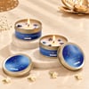 Lapis Lazuli Tin Stone Candles - Set of 2