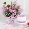 Lavender Dreams Bouquet & Vanilla Cake Combo