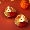 Gift Laxmi Ganesha Idols with Designer Diya in Gift Box
