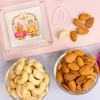 Gift Laxmi Ganesha Silver Frame with Dryfruits