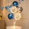 Gift LED Happy Birthday Royal Blue Balloon Arrangement