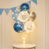 LED Happy Birthday Royal Blue Balloon Arrangement
