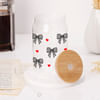 Shop Leopard Bow Personalized Can Glass Tumbler