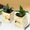 Shop Lets Read Wooden Planter Bookends