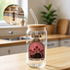 Libra Personalized Wooden Lid Glass Tumbler