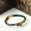 Buy Lion Engraved Oxidised Gold Finish Men's Bracelet