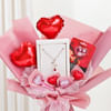 Gift Lipstick And Rose Pendant Chocolate Bouquet