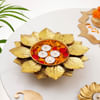 Lotus Glow Metal Urli With Tea Light Candles Online