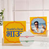 Lotus Kundan Rakhi Set Of 2 With Sandwich Frame - Personalized Online