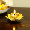Lotus Shaped Metal Diya Online
